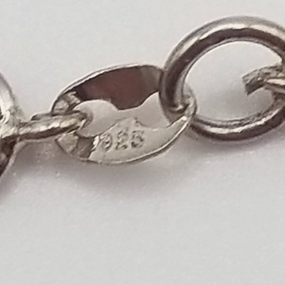 Sterling Silver Green Labrodorite Pendant on Sterling Rope Chain Necklace - Picture 4 of 6